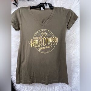 Harley-Davidson Olive Tee with Orange Logo
